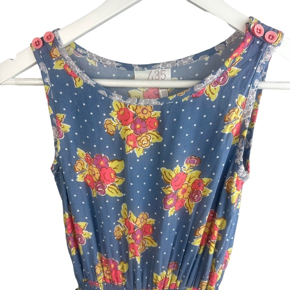 Matilda Jane Top of the Class 435 Boho Blue floral ruffle layer dress size 10 - Picture 4 of 10